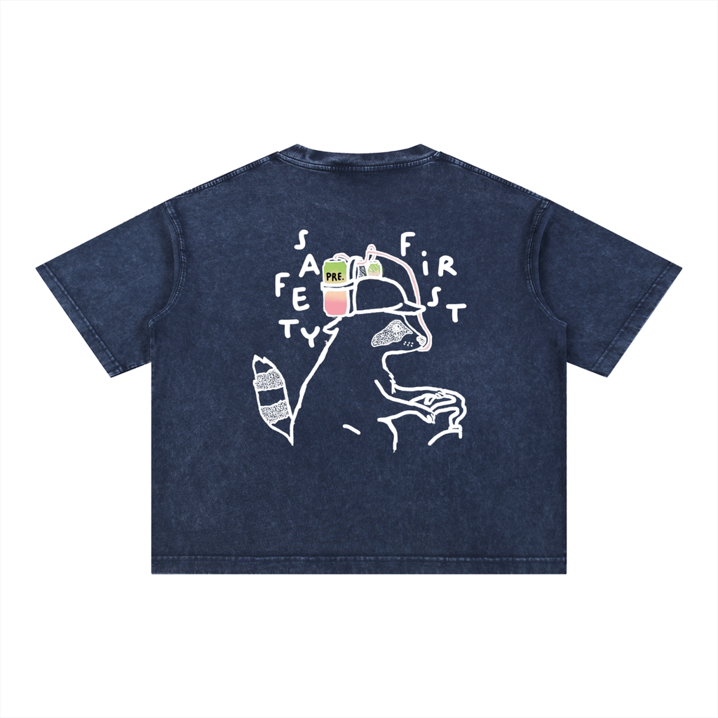 PRE Safety First - Mineral Wash Boxy Cotton T-Shirt